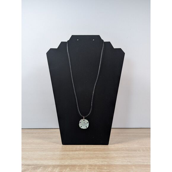 Sand Dollar Pendant Necklace – 21” Black Cord - Picture 2 of 2